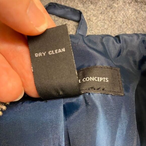 3/$15 INC International Concepts Grey Wool Coat L - Picture 9 of 9